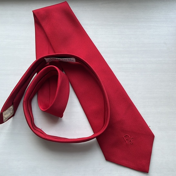 Christian Dior Men’s Tie Color Red - Picture 1 of 3